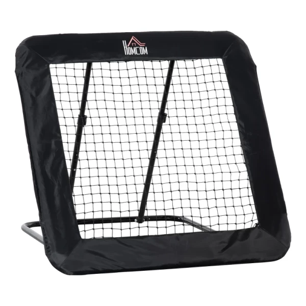 Voetbal Rebounder Opvouwbaar Kickback Doel Rebound Wandnet Voor Honkbal Basketbal Volleybal In 5 Stappen Verstelbaar Staal Zwart 128 X 118 X 108-120 Cm 1