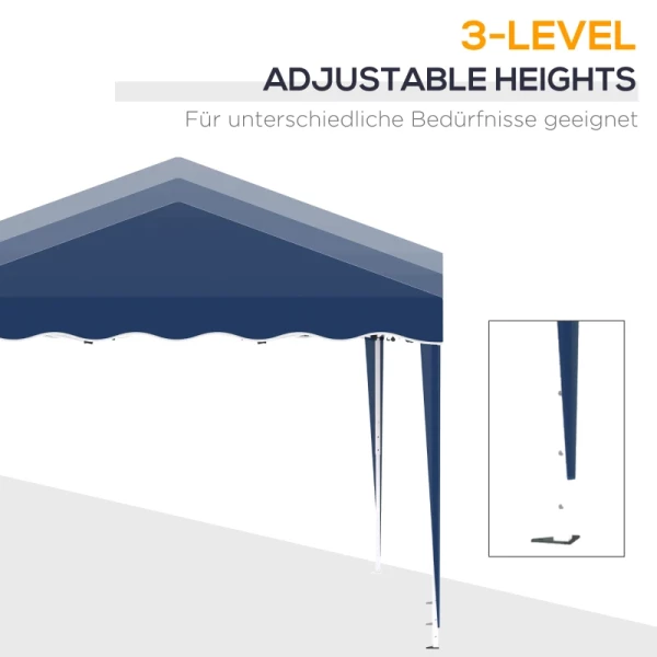  Vouwpaviljoen Tuinpaviljoen 3 X 3 M Tuinpaviljoen Opvouwbare Partytent In Hoogte Verstelbare Tuintent Met Transporttas UV-bescherming Staal Oxford Blauw 4