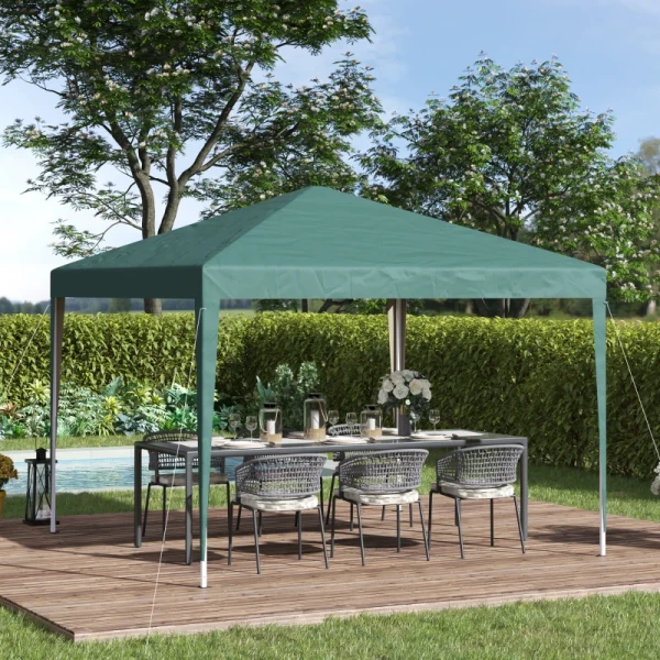  Vouwtent 2,95 X 2,95 M Pop-up Vouwtent Tuinpaviljoen Opvouwbare Partytent Tuintent UV-bescherming Staal + Oxford Groen 2
