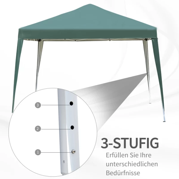  Vouwtent 2,95 X 2,95 M Pop-up Vouwtent Tuinpaviljoen Opvouwbare Partytent Tuintent UV-bescherming Staal + Oxford Groen 7