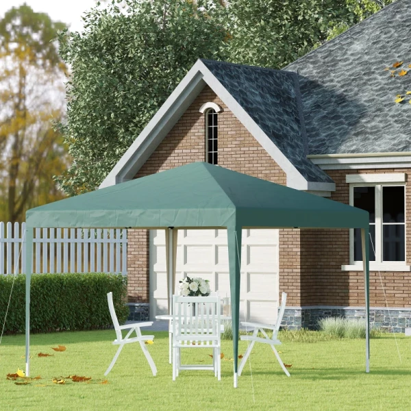 Vouwtent 2,95 X 2,95 M Pop-up Vouwtent Tuinpaviljoen Opvouwbare Partytent Tuintent UV-bescherming Staal + Oxford Groen 10