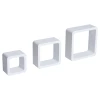 ® Wandplank Set Van 3 Cube Shelf Hangplank Cubes MDF Wit 1