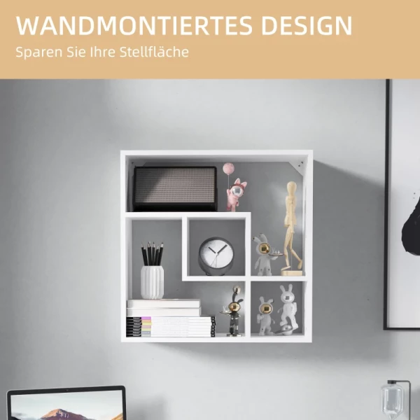  Wandplank, Zwevende Plank, Boekenkast, 60 X 25 X 60 Cm, Wit 4