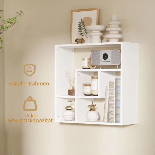  Wandplank, Zwevende Plank, Boekenkast, 60 X 25 X 60 Cm, Wit 7