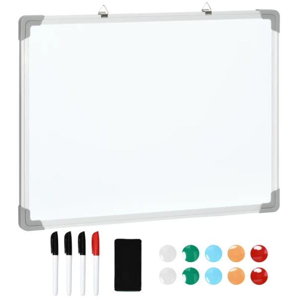 Whiteboard Magneetbord, Gemakkelijk Afveegbaar, Met 4 Stiften, 10 Magneten, 1 Gum, 60 X 1,8 X 45cm 1