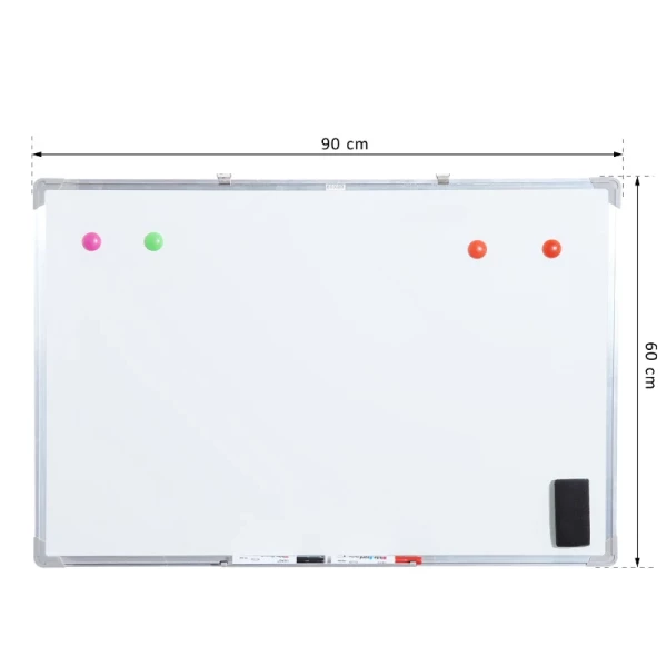 Whiteboard Magneetbord Wandbord Magnetisch Whiteboard Met Aluminium Frame Incl. Bordmarker Bordgum En Kleefmagneten 90x60cm 3