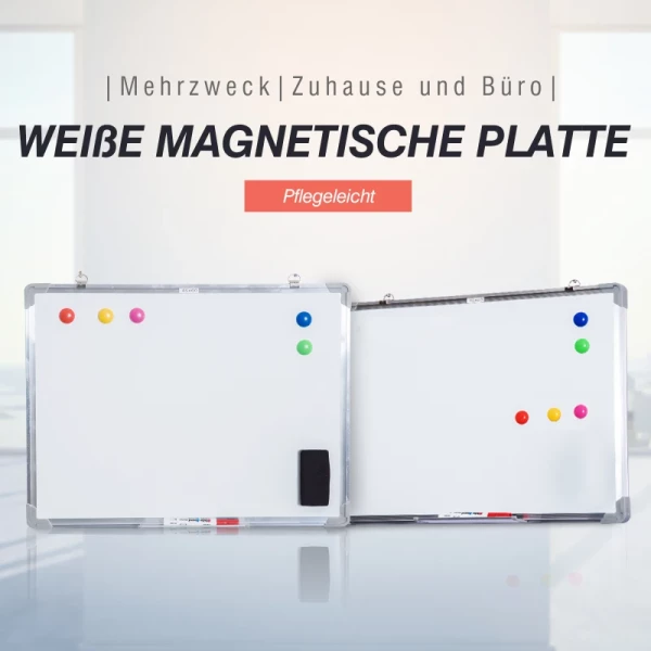  Whiteboard Magneetbord Wandbord Magnetisch Whiteboard Met Aluminium Frame Incl. Bordmarker Bordgum En Kleefmagneten 90x60cm 4