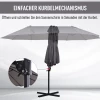  XXL Parasol Met Kruisvoet Incl. Zwengel Weerbestendig 270 Cm X 440 Cm X 250 Cm Grijs 4