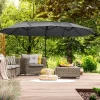  XXL Parasol Met Kruisvoet Incl. Zwengel Weerbestendig 270 Cm X 440 Cm X 250 Cm Grijs 8