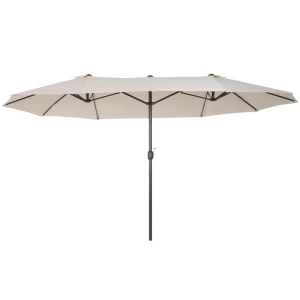  XXL Parasol Met Zwengel Weerbestendig 455 Cm X 270 Cm X 240 Cm Staal Polyester Beige 1