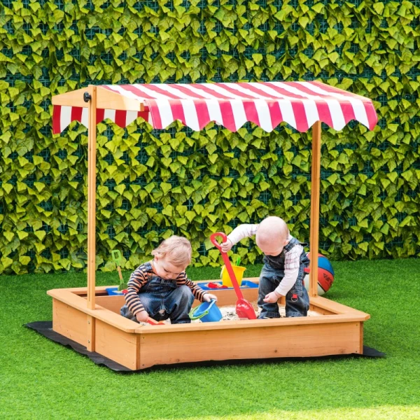  Zandbak Zandbak Hout Bodemloos Design Modderveld Voor Kinderen 3-7 Jaar Zandbak Met Afdekdak Voor Tuin Terras Strand Buiten Geel 107,5 X 107,5 X 110 Cm 10