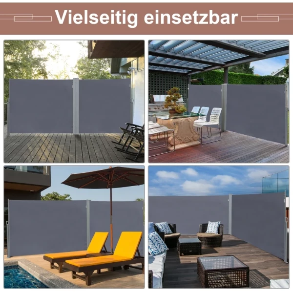  Zijluifel Privacy- En Zonwering Zijrolgordijn Polyester Grijs 6 X 1,6m 8