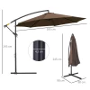  Zwenkparasol Weerbestendig 3m X 3m X 2,5m Staal Polyester Koffie 3