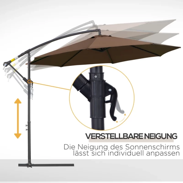  Zwenkparasol Weerbestendig 3m X 3m X 2,5m Staal Polyester Koffie 6