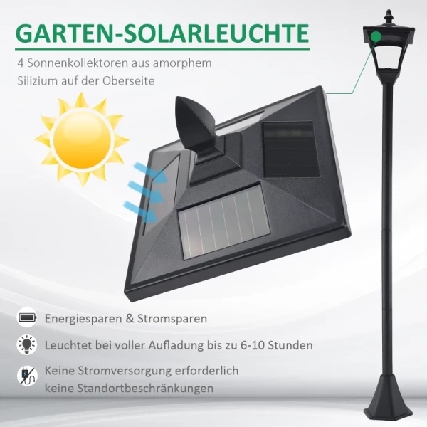 Tuinpadverlichting  Op Zonne-energie Met LED 40 Lumen Zwart 18 X 18 X 160cm 4