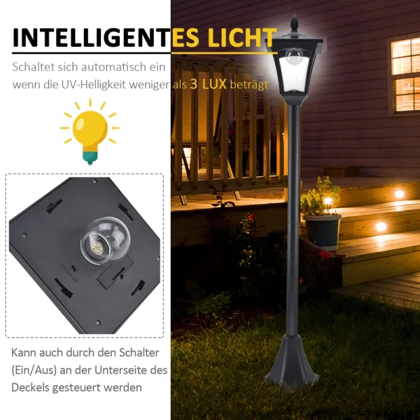 Tuinpadverlichting  Op Zonne-energie Met LED 40 Lumen Zwart 18 X 18 X 160cm 5