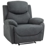 Relaxfauteuil, Leesstoel, Ligfunctie, 150° Kantelbaar, Linnenlook, Donkergrijs