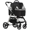 2-IN-1 Hondenbuggy Huisdierbuggy Hondenbuggy Met Kussen Opvouwbaar 1 Opbergmand 83 Cm X 58 Cm X 102 Cm Zwart 10