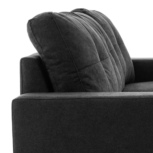 3-zits Hoekbank, Linnenlook, Omkeerbare Chaise Longue, 193x136x85 Cm, Zwart 5