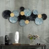 3D Wanddecoratie Met Cirkels 121cm X 4cm X 53cm Metaal Blauw + Zwart 2