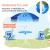 4-delige Tuinmeubelset Voor Kinderen Met Haaienmotief, 1 Schommelbank, 2 Stoelen, 1 Parasol Met Tafel, Blauw 6