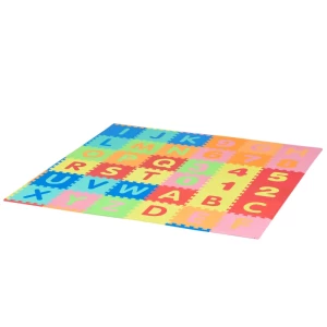 60-delige Kinderpuzzelmat, Speelmat, Kinderspeelmat, Speelmat Voor Baby's En Kinderen, Educatieve Speelmat Met Letters En Cijfers, EVA, Veelkleurig, 31,5 X 31,5 Cm 1