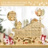 Adventskalender Om Te Vullen, 24 Lades, Kerstkalender Met LED-verlichting, Sleevorm, Adventskalenderdoos, Kerstdecoratie, Doe-het-zelf Multiplexplaat, Natuurlijk Hout, 45 X 10 X 31 Cm 4