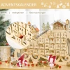 Adventskalender Om Te Vullen, 24 Lades, Kerstkalender Met LED-verlichting, Sleevorm, Adventskalenderdoos, Kerstdecoratie, Doe-het-zelf Multiplexplaat, Natuurlijk Hout, 45 X 10 X 31 Cm 5