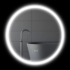 Badkamerspiegel, Wandspiegel, Anticondensfunctie, LED-licht, 80 X 3,3 Cm, Wit + Zilver 1