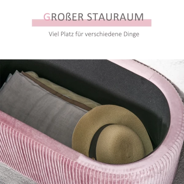 Bank Gestoffeerde Bank Met Opbergruimte Borstbank Voor Woonkamer Franse Stijl Fluweel Elegant Roze 81 X 40 X 41 Cm 5