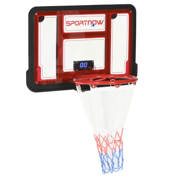 Basketbalring Met Elektronische Scoreweergave, Voor Wand- En Deurmontage, Inclusief Basketbal, Ballenpomp 1