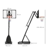 Basketbalstandaard, Verstelbare Mandhoogte 2,3-2,9 M, Onderste Impactbalk, Vulbare Voet, Rood + Zwart 3