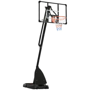 Basketbalstandaard, Verstelbare Mandhoogte 2,3-2,9 M, Onderste Impactbalk, Vulbare Voet, Rood + Zwart 1