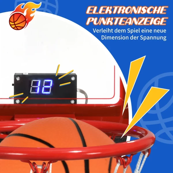 Basketbalstandaard Voor Kinderen Vanaf 6 Jaar, Elektronische Scoreweergave, 115-165 Cm Mandhoogte, Vulbare Bodem, Rood 4