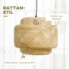 Boho Style Hanglamp, Lampenkap Van Geweven Bamboe, In Hoogte Verstelbaar, Naturel + Zwart 4