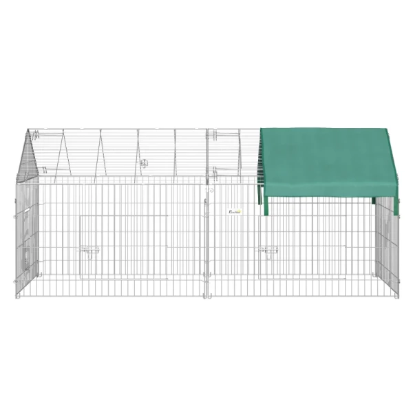 Box Voor Kleine Dieren, Buitenverblijf, 4 Vloerpinnen, 220 Cm X 103 Cm X 103 Cm, Zwart + Groen 9