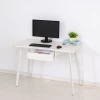 Bureau, Computertafel, Broodtafel Met Laden, Elegant Design, MDF + Staal, Wit, 120 X 60 X 76 Cm 2