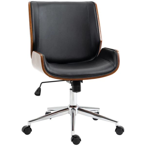 Bureaustoel Computerstoel, Schommelfunctie, In Hoogte Verstelbaar, Zwart + Zilver 6