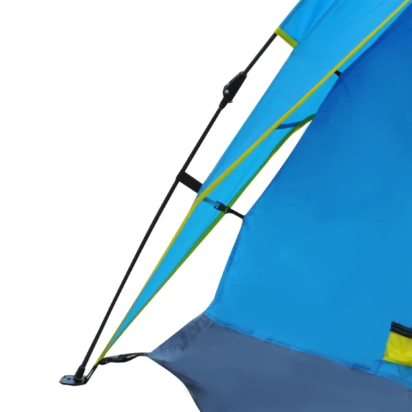 Campingtent Tweede Tent Pop-uptent Strandtent Automatisch 3-4 Personen (blauw + Geel) 8