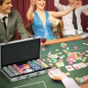 Casino-accessoires En Chips Pokerset Met Chips Pokerchip-etui, Inclusief Mat, Set Met 300 Chips, 2 Stapels Kaarten, 5 Dobbelstenen 2