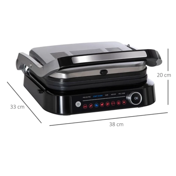 Contactgrill Tafelgrill 38 X 33 X 20cm Staal Zilver + Zwart 3