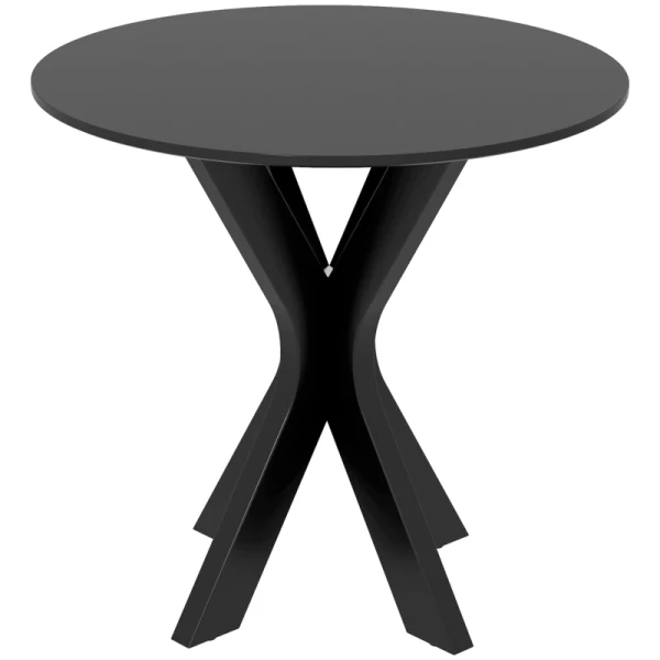 Eettafel Keukentafel Ronde Tafel, Modern Design, 78 Cm X 78 Cm X 75 Cm, Zwart 6