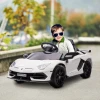 Elektrische Kinderauto, Gelicentieerd Lamborghini Aventador, Dubbele Deuren, Muziek, Claxon, Voor 3-5 Jaar, Wit 2