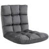 Fauteuil, Gastenmatras, Vloerstoel, Verstelbare Rugleuning, Velourslook, 55 Cm X 71 Cm X 53,5 Cm, Grijs 1