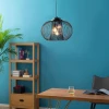 Hanglamp Hanglamp Plafondlamp Industriële Stijl Bol Pendel Plafondspot E27 Verstelbare Lengte Metaal Zwart 50 X 150 Cm 2