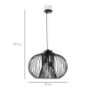 Hanglamp Hanglamp Plafondlamp Industriële Stijl Bol Pendel Plafondspot E27 Verstelbare Lengte Metaal Zwart 50 X 150 Cm 3