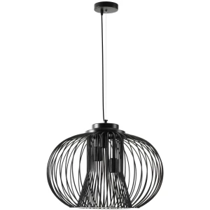 Hanglamp Hanglamp Plafondlamp Industriële Stijl Bol Pendel Plafondspot E27 Verstelbare Lengte Metaal Zwart 50 X 150 Cm 1