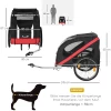 Hondenkar Fietskar Hondentransporter Off-road Hondenfietskar Voor Honden Weerbestendig Oxford Stof Stalen Frame 145 X 80 X 87 Cm Zwart+rood 3