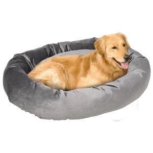Hondenmand Hondenmat Hondenkussen Hondenmatras Hondensofa Dierenbed Huisdierbed Rond Afneembaar Wasbaar Voor Honden Katten Fluweelachtig Polyester Donkergrijs 99 X 74 X 23 Cm 1