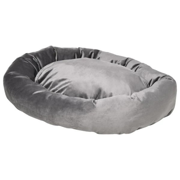 Hondenmand Hondenmat Hondenkussen Hondenmatras Hondensofa Dierenmand Huisdierbed Rond Afneembaar Wasbaar Voor Honden Katten Fluweelachtig Polyester Donkergrijs 81,5 X 58 X 18 Cm 1